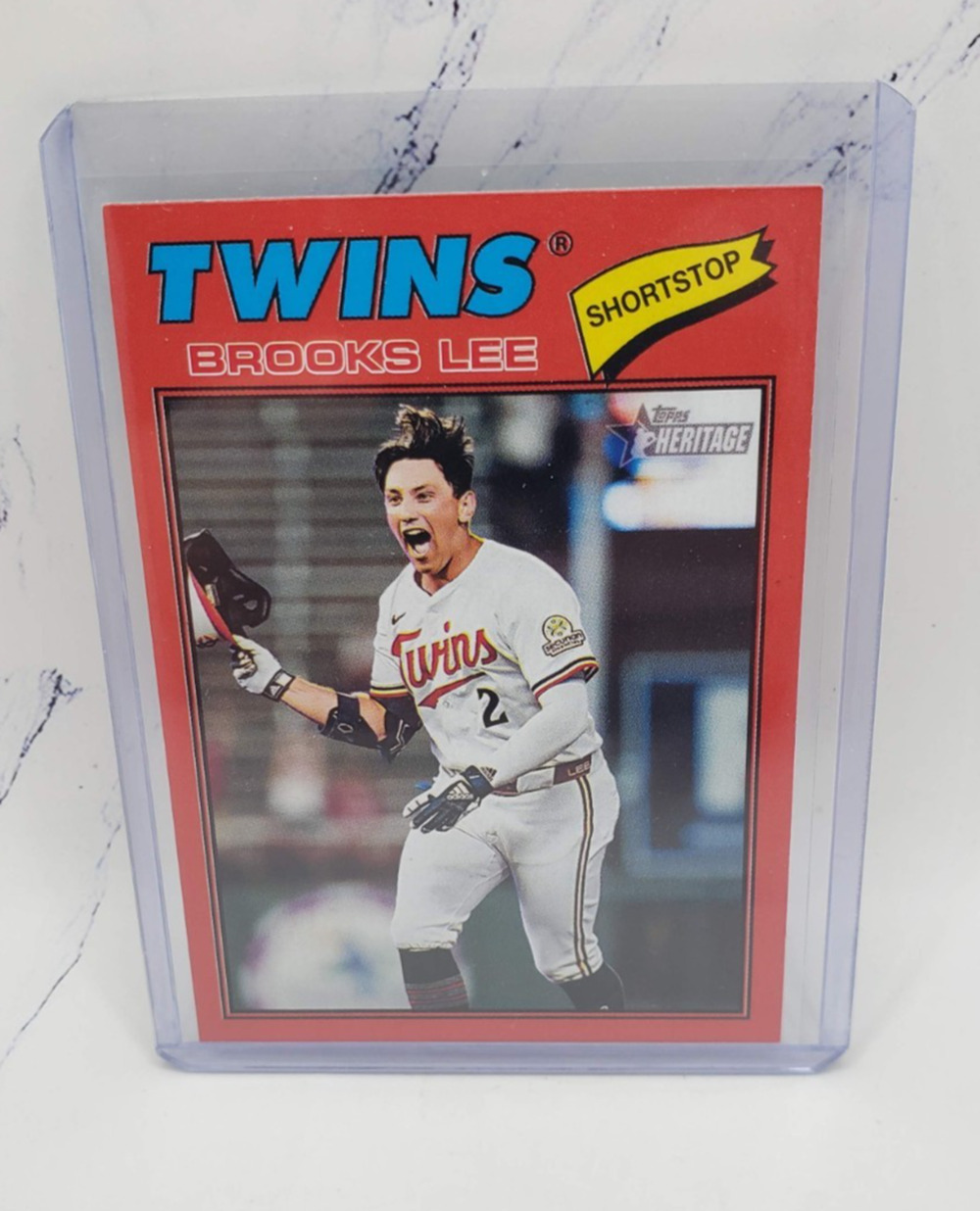 2026 Topps Heritage Red SP Parallel Card Brooks Lee #60 Twins